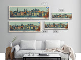 Perth, Scotland Panoramic Canvas Print, Perth, Scotland Painting, Scotland Art, Perth Travel Poster, Travel Art, Living Room Painting