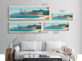 Qingdao, China Panoramic Canvas Print, Qingdao, China Painting, China Art, Qingdao Travel Poster, Travel Art, Guest Room Painting