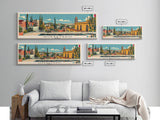 Queretaro, Mexico Panoramic Canvas Print, Queretaro, Mexico Painting, Mexico Art, Queretaro Travel Poster, Travel Art, Living Room Painting