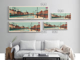 Salford, England Panoramic Canvas Print, Salford, England Painting, England Art, Salford Travel Poster, Travel Art, Guest Room Painting