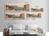 Sheffield, England Panoramic Canvas Print, Sheffield, England Painting, England Art, Sheffield Travel Poster, Travel Art, Guest Room Painting