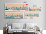 Shenzhen, China Panoramic Canvas Print, Shenzhen, China Painting, China Art, Shenzhen Travel Poster, Travel Art, Living Room Painting