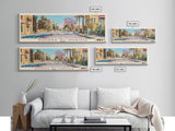 Shubra El-Kheima, Egypt Panoramic Canvas Print, Shubra El-Kheima, Egypt Painting, Egypt Art, Shubra El-Kheima Travel Poster, Travel Art, Guest Room Painting