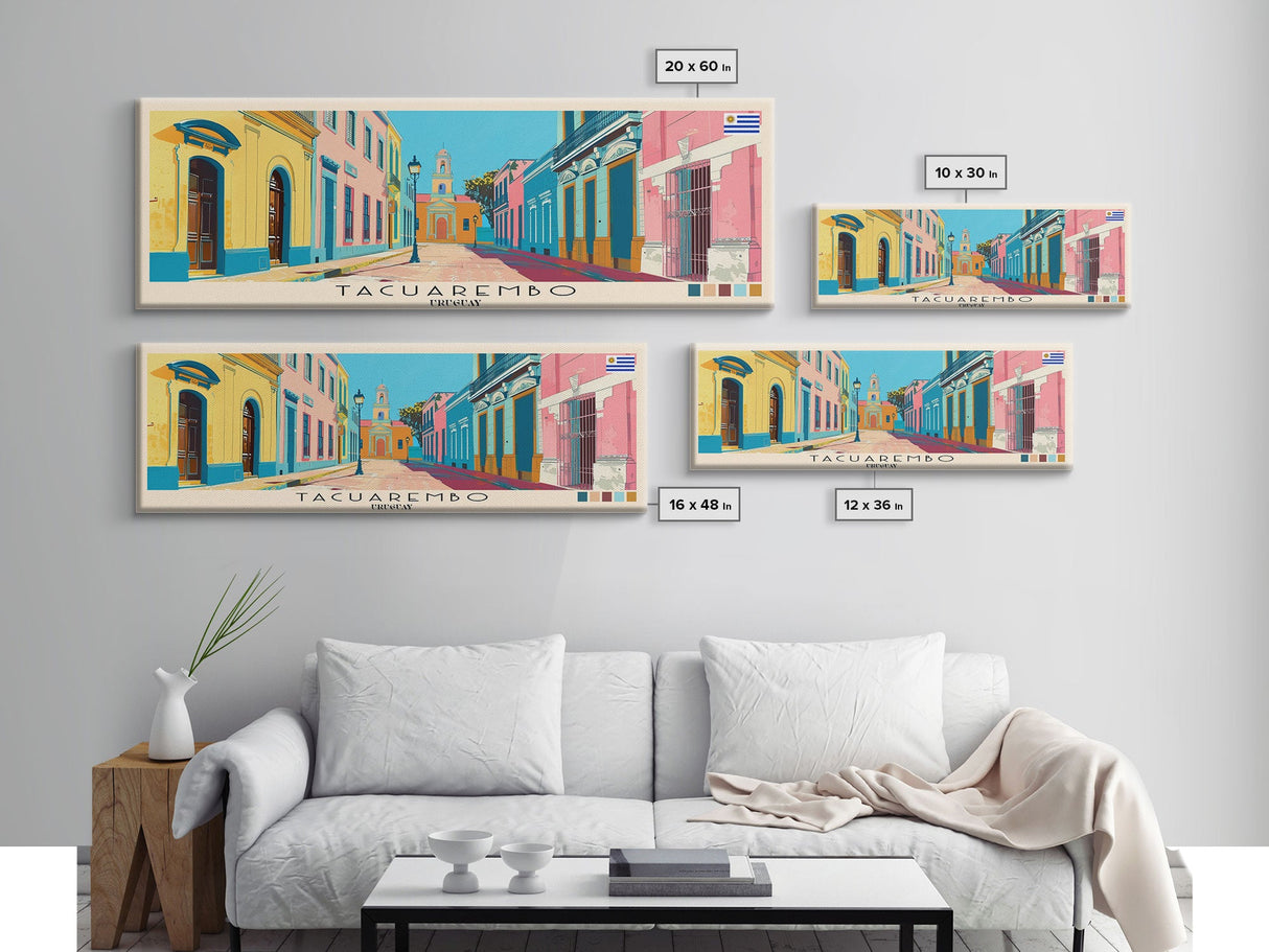 Tacuarembo, Uruguay Panoramic Canvas Print, Tacuarembo, Uruguay Painting, Uruguay Art, Tacuarembo Travel Poster, Travel Art, Vacation Gift