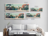 Tangerang, Indonesia Panoramic Canvas Print, Tangerang, Indonesia Painting, Indonesia Art, Tangerang Travel Poster, Travel Art, Guest Room Painting