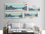 Tianjin, China Panoramic Canvas Print, Tianjin, China Painting, China Art, Tianjin Travel Poster, Travel Art, Vacation Gift