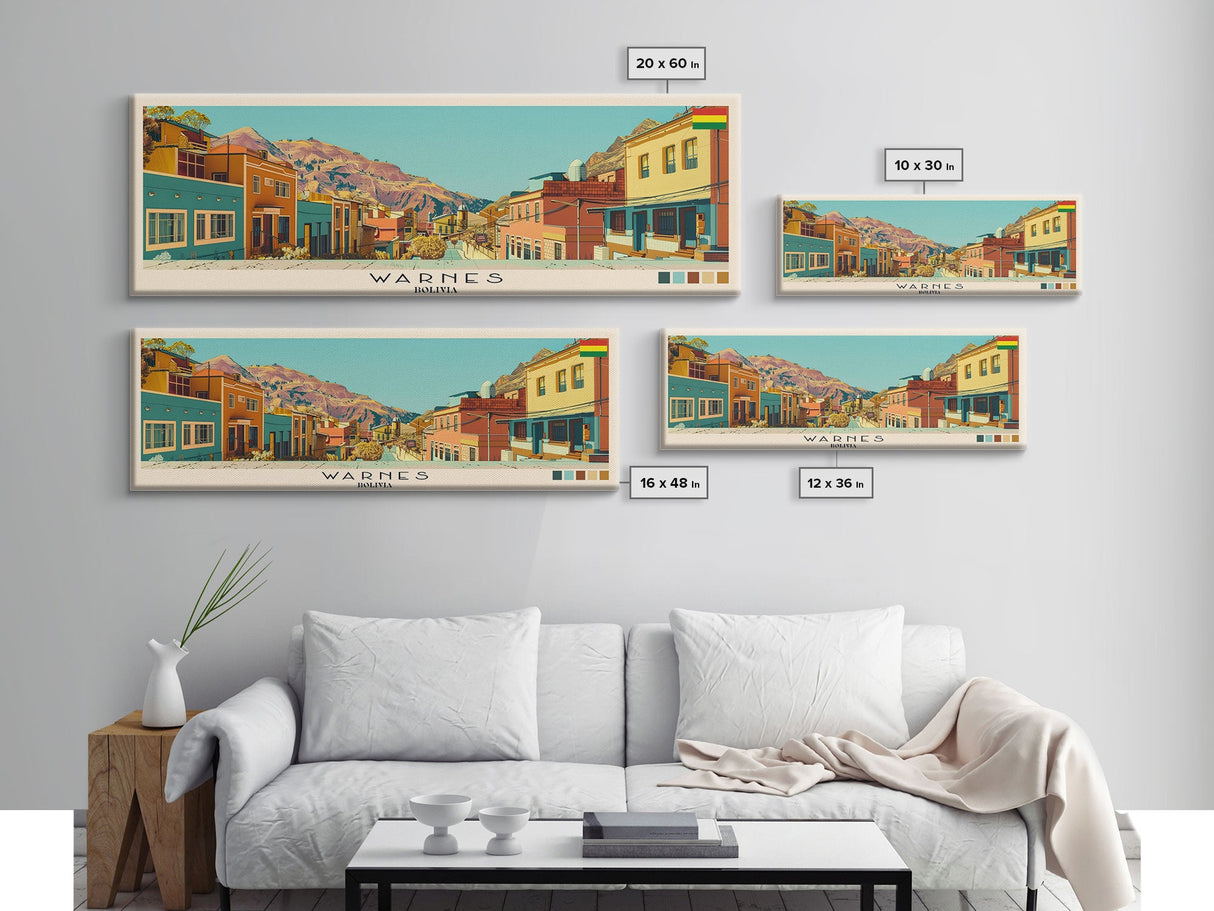 Warnes, Bolivia Panoramic Canvas Print, Warnes, Bolivia Painting, Bolivia Art, Warnes Travel Poster, Travel Art, Living Room Painting