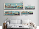 Westminster, England Panoramic Canvas Print, Westminster, England Painting, England Art, Westminster Travel Poster, Travel Art, Vacation Gift