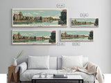 Winchester, England Panoramic Canvas Print, Winchester, England Painting, England Art, Winchester Travel Poster, Travel Art, Housewarming Gift