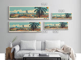 Yaounde, Cameroon Panoramic Canvas Print, Yaounde, Cameroon Painting, Cameroon Art, Yaounde Travel Poster, Travel Art, Guest Room Painting