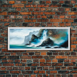 Fantasy Waterfall Canvas Print - Panoramic Landscape Painting - Perfect for Living Room and Bedroom Decor