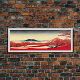 Mt. Fuji Panoramic Art, Framed Canvas Print, Japanese Style Art, Japanese Traditional Art, Wall Art Japanese, Japanese Art Print Canvas