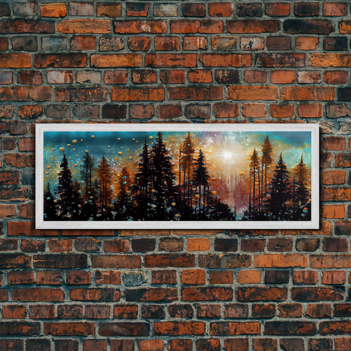 Abstract Painting Of A Forest Fire, Canvas Print, Framed Canvas Art, Living Room Decor, Above Sofa Painting, Centerpiece Art