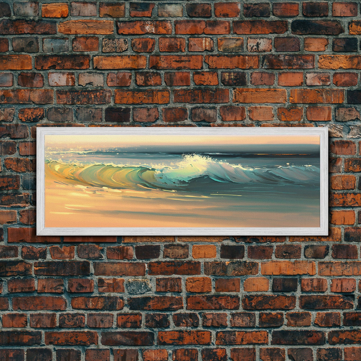 Panoramic Ocean Beach canvas prints Sea landscape Nautical photo Coastal canvas print Sea wave canvas Extra large wall art  Ready to hang