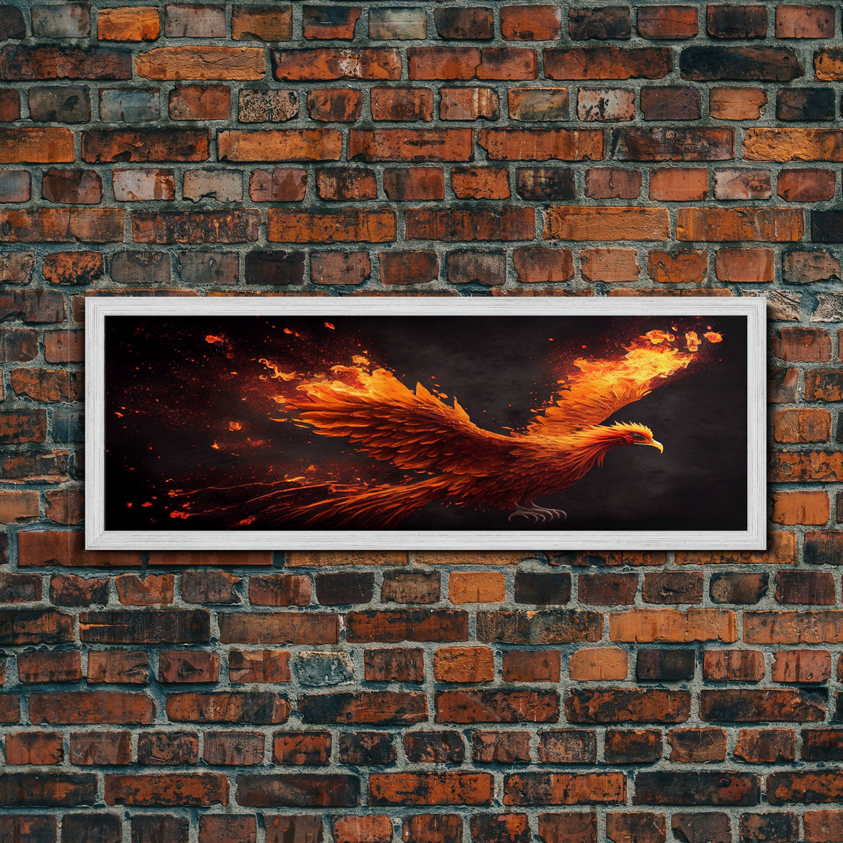 Panoramic Canvas Print Of "The Phoenix" - Rebirth Art - Framed Canvas Art - Framed Wall Art - Incredibly Beautiful Phoenix Decor