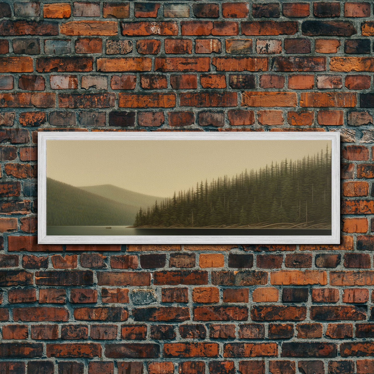 Lake Wall Art Print, Nature, Water, Trees, Fishing Boat, Wall Decor, Large Canvas Art Print, Panoramic, Wall Art, Canvas Print