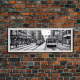 Big City Canvas Print, City Art, Cars, Bus, Buildings, Large Urban Art Print, Original Art, Wall Decor, Panoramic, Wall Art, Canvas Print