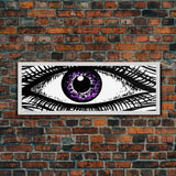 Big Eye Art, Line Art Print, Canvas Print, Eye Canvas Art, Eye Art Original, Framed Art Print, Wall Decor, Panoramic, Wall Art, Canvas Print