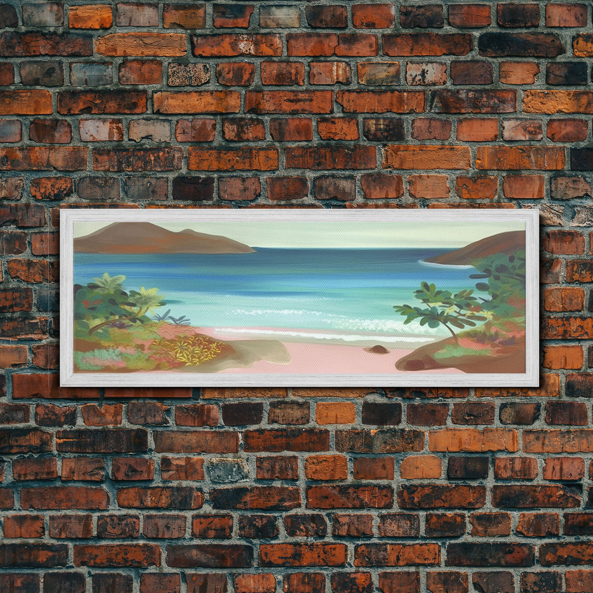 Pastel Beach Wall Art Canvas Print, Beach Sand Wall Art, Seascape Wall Decor, Beach Wall Art Large, Panoramic, Wall Art, Canvas Print