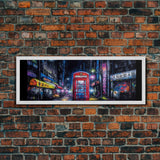 Asian Steet Wall Art, Telephone Booth Art Print, Abstract Canvas Print, Framed Canvas Print, Wall Decor, Panoramic, Wall Art, Canvas Print