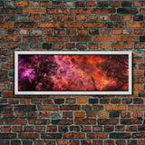 Forest Fire Canvas Art,  Fire Canvas Art,  Large Canvas Print, Woods On Fire Art Print, Purple Forest Art, Panoramic, Wall Art, Canvas Print