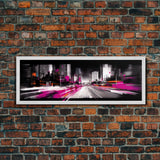 Abstract City Art Print, Abstract Framed Canvas Print, Skyscrapers, Urban Art Wall Decor, Wall Decor, Panoramic, Wall Art, Canvas Print