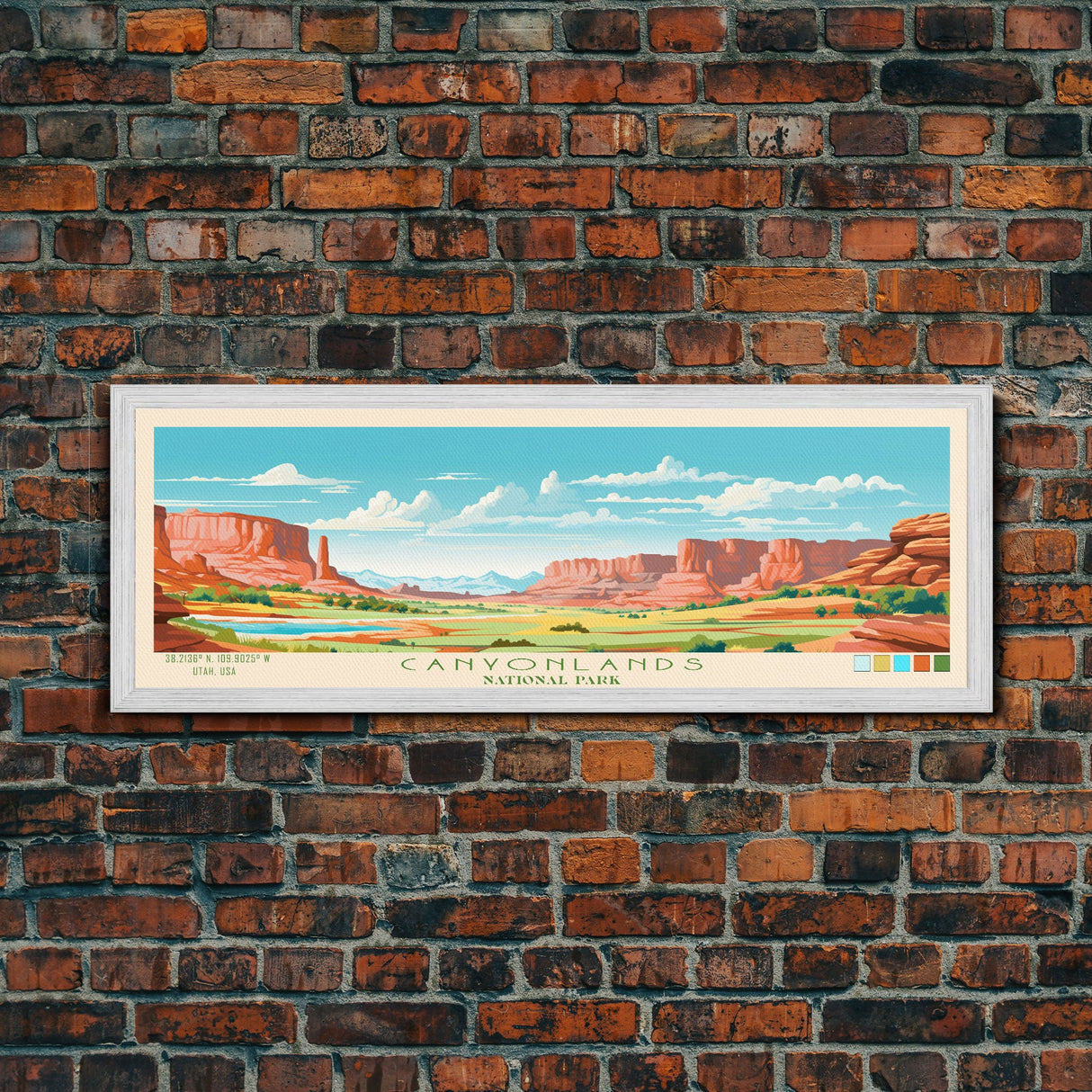 Canyonlands National Park, Panoramic Utah Travel Art, National Park Print, Minimalist Travel Art, Midcentury Modern Style Landscape