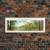 Congaree National Park, Panoramic South Carolina Travel Art, National Park Print, Minimalist Travel Art, Midcentury Modern Style Landscape