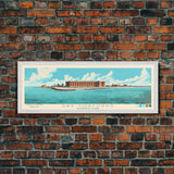 Dry Tortugas National Park, Panoramic Florida Travel Art, National Park Print, Minimalist Travel Art, Midcentury Modern Style Landscape