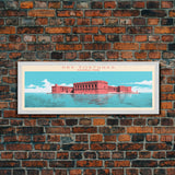 Dry Tortugas National Park, Panoramic Florida Travel Art, National Park Print, Minimalist Travel Art, Midcentury Modern Style Landscape