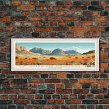 Guadalupe Mountains National Park, Panoramic Texas Travel Art, National Park Print, Minimalist Travel Art, Midcentury Modern Style Landscape