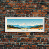 Lassen Volcanic National Park Panoramic California Travel Art, National Park Print, Minimalist Travel Art, Midcentury Modern Style Landscape