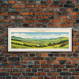 Shenandoah National Park Panoramic Virginia Travel Art, National Park Print, Minimalist Travel Art, Midcentury Modern Style Landscape