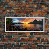 Photographic Panoramic of American Samoa National Park, Sunset Photography, National Park Art, Framed Canvas Print, Landscape Photography