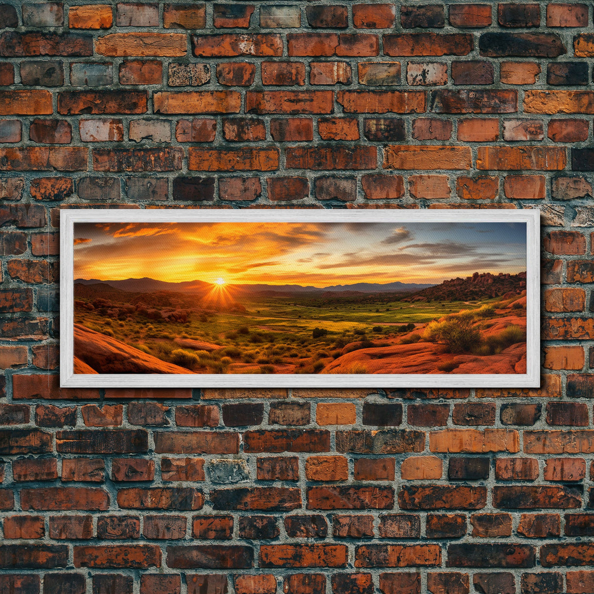 Photographic Panoramic of Arches National Park, Sunset Photography, National Park Art, Framed Canvas Print, Landscape Photography