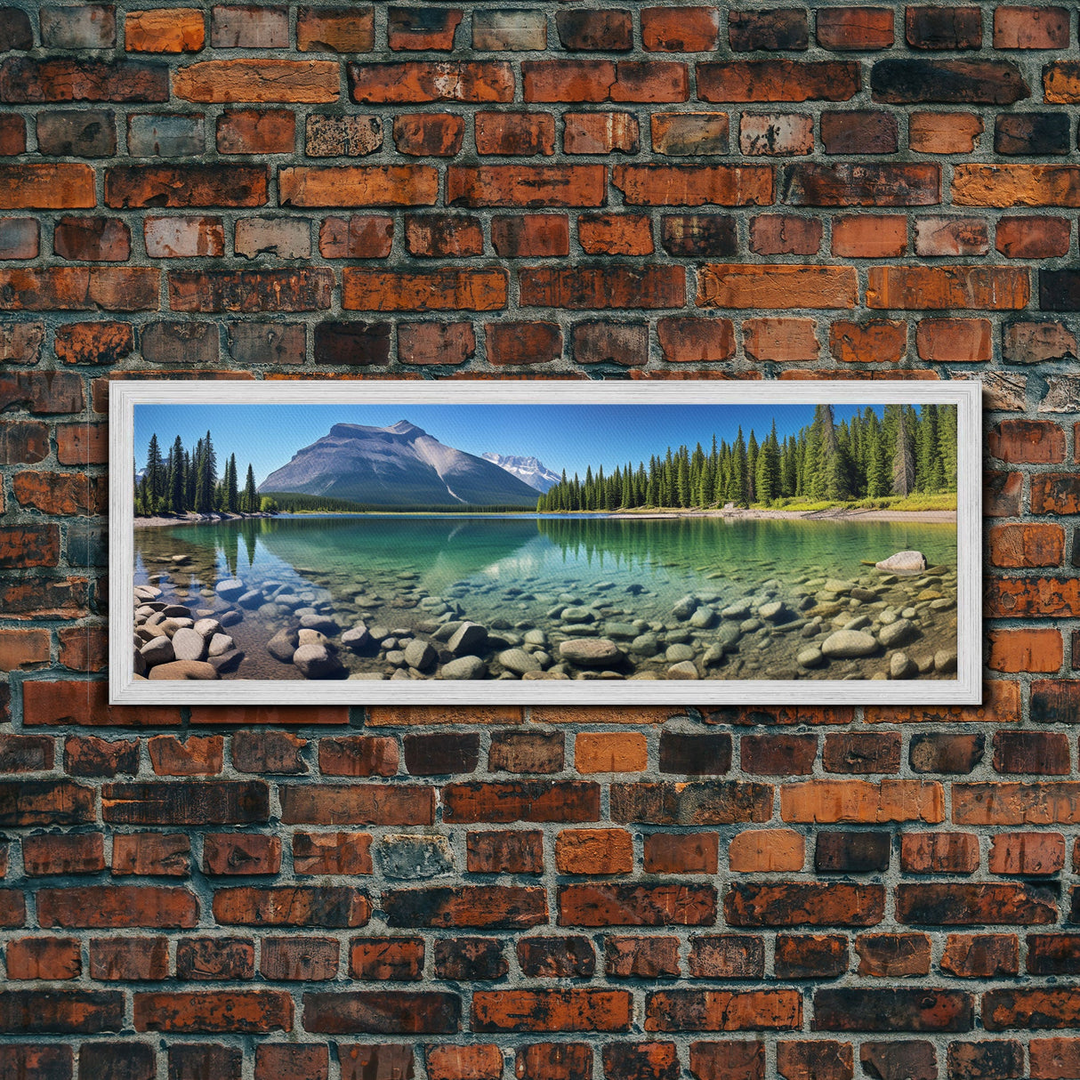 Photographic Panoramic of Banff National Park, Sunset Photography, National Park Art, Framed Canvas Print, Landscape Photography