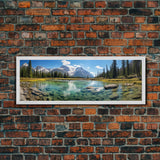 Photographic Panoramic of Banff National Park, Sunset Photography, National Park Art, Framed Canvas Print, Landscape Photography