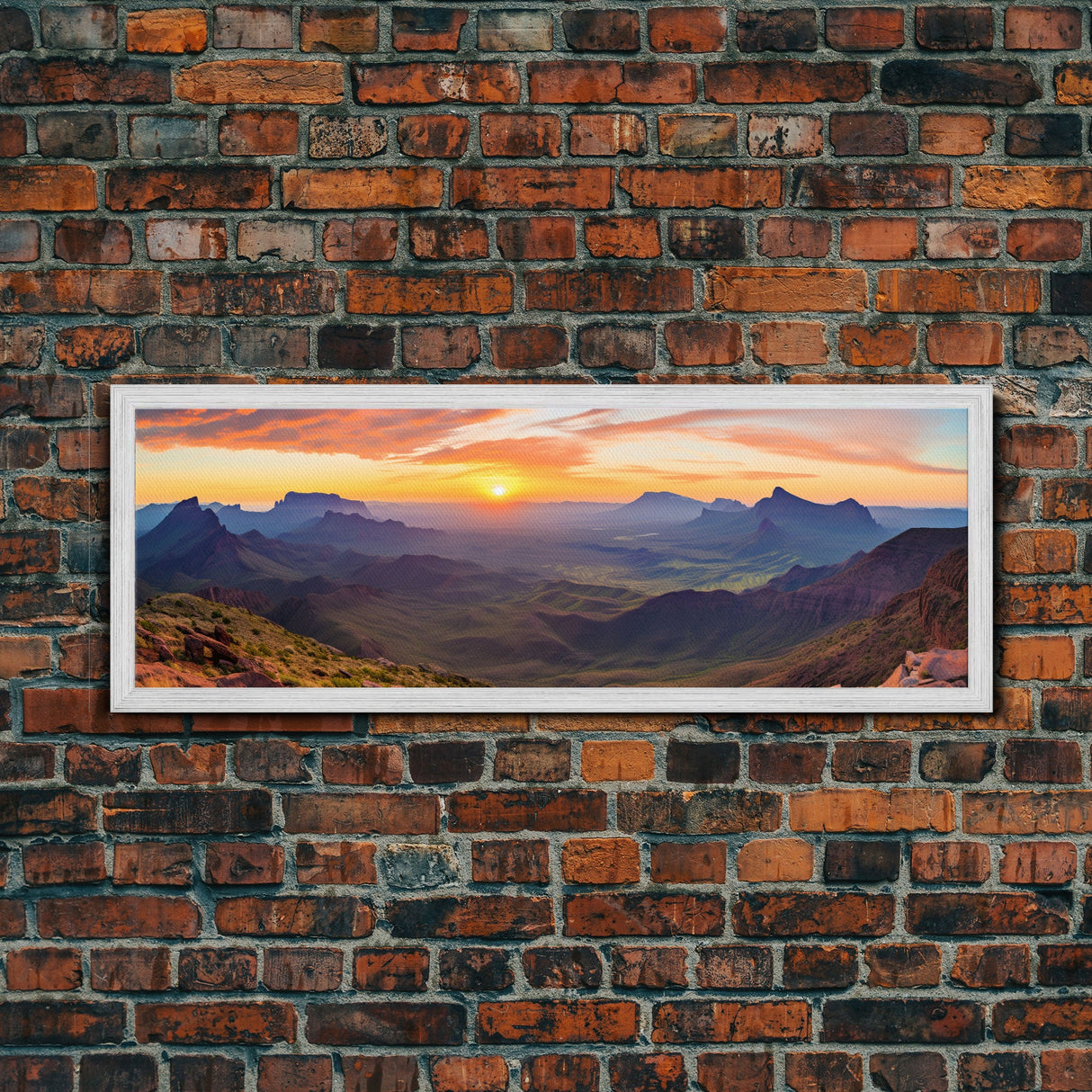 Photographic Panoramic of Big Bend National Park, Sunset Photography, National Park Art, Framed Canvas Print, Landscape Photography