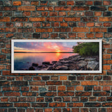 Photographic Panoramic of Biscayne Florida National Park, Sunset Photography, National Park Art, Framed Canvas Print, Landscape Photography