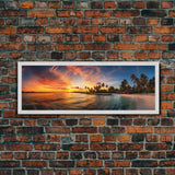 Panoramic Print of Maldives Beaches at Sunset Extra Large Wall Art, Panoramic Wall Art, Panoramic Landscape Print, Landscape Photography