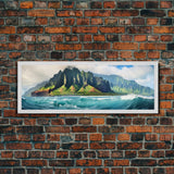 Panoramic Print of Na Pali Coast Hawaii Extra Large Wall Art, Panoramic Wall Art, Panoramic Landscape Print, Landscape Photography