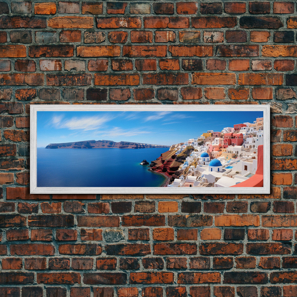 Panoramic Print of Santorini Greece Extra Large Wall Art, Panoramic Wall Art, Panoramic Landscape Print, Landscape Photography