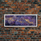 Purple and Gold Marble Canvas Wall Art, Abstract Canvas Art, Panoramic Art, Large Wall Art, Marble Wall Decor, Large Canvas Modern Art