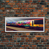 Train Box Car Graffiti Art, Extra Large Wall Art, Framed Panoramic Canvas Print, Framed Wall Decor