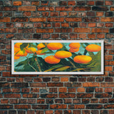 Florida Orange Trees, Abstract Art, Extra Large Wall Art, Framed Panoramic Canvas Print, Framed Wall Decor