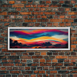 Original Impressionist Seaside Sunset Canvas Print Oil Painting On Canvas, Modern Seascape Room Wall Art Abstract Ocean & Sunshine Home Deco