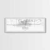 Panoramic Amarillo City Map, Texas Art, Map Print, Minimalist Wall Art, Canvas Art, Housewarming Gift, Street Map Art, Closing Gift