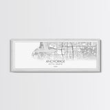 Panoramic Anchorage City Map, Alaska Art, Map Print, Minimalist Wall Art, Canvas Art, Housewarming Gift, Street Map Art, Closing Gift