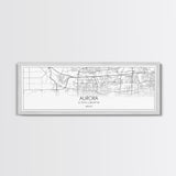 Panoramic Aurora City Map, Illinois Art, Map Print, Minimalist Wall Art, Canvas Art, Housewarming Gift, Street Map Art, Closing Gift