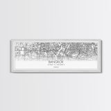 Panoramic Bangkok City Map, Thailand Art, Map Print, Minimalist Wall Art, Canvas Art, Housewarming Gift, Street Map Art, Closing Gift